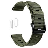 22mm Quick Release Nylon Sport Strap for Garmin Instinct Solar Tactical Tide Esports with Reinforced Thick Spring Bars Wristband 22MM Special Version black