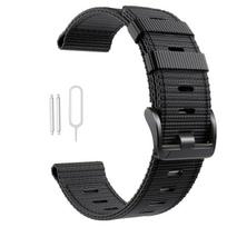 22mm Quick Release Nylon Sport Strap for Garmin Instinct Solar Tactical Tide Esports with Reinforced Thick Spring Bars Wristband 22MM Special Version black