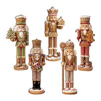 Gingerbread Christmas Wooden Tabletop Decor Vintage Nutcracker Nativity Scene Holiday Ornament Figurine Set