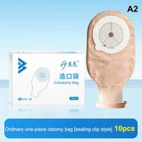 {+} 10pcs Drain Valve One-piece System Colostomy Bags For Adults Disposable Colostomy Pouch Opening 20-65mm With Clip Closure
