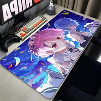 Mouse Pad Large Anime Re Zero Emilia Rem Desk Mat Xxl Office Gamer Cabinet Desktop Rubber Mousepad For Game Pc Keyboard Pad 800x400x2mm blue