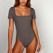 Women's Summer Short-Sleeve Athletic Compression Bodysuit S kava