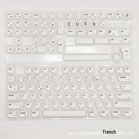 Minimalist White PBT Dye-Sublimation Keycaps for MOA Mechanical Keyboards (61/68/75/87/98/100/108), Versatile Spherical Design. white