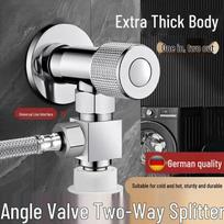 Kitchen Faucet Water Inlet Splitter Valve: One-to-Two Adapter for Dishwasher and More Steel Head + ABS Body Adaptor gray