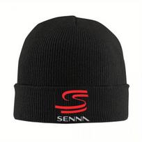 Logo Ayrton Senna Knit Hat Beanies Winter Hats Warm New Cap Unisex Women Gifts black