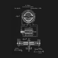Nikola Tesla Electro Motor 1888 T-Shirt 3XL gray
