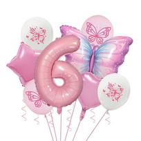 32-Inch Pink Digital Butterfly-Printed Latex Balloon Set for Children's Birthday Parties and First Birthday Decorations 6