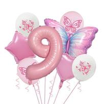 32-Inch Pink Digital Butterfly-Printed Latex Balloon Set for Children's Birthday Parties and First Birthday Decorations 9