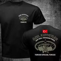 New Turkish Special Forces Özel Kuvvetler Maroon Berets Bordo Bereliler T shirt Men's Clothing Casual Crew Neck Cotton T shirt XL black