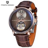 PAGANI DESIGN Naujas 42MM Turlbillon Daugiazona Laikrodis Vyrams Prabangus Naktinis Apšvietimas 1 Vyriški Automatiniai Mechaniniai Laikrodžiai PD-1796 gray