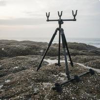 Sea Fishing Rod Pod Aluminum Alloy Tripod Adjustable for Anglers gray