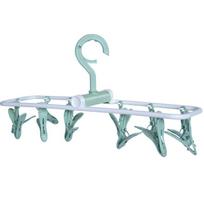 Multi-clip Drying Rack Multi-function Folding 12-clip Clothespin Underwear Hanger Sock Clip Drying Sock Hanger for Home 12 white
