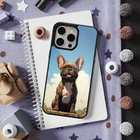 French Art Bulldog Dog Case For iPhone Mini,13,Max,17,14,Plus,12,11,15,Pro,16,For Magsafe,Magnetic Wireless Charging iPhone15PRO white