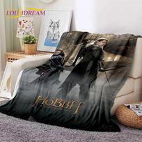 L-Žiedų valdovas H-Hobitas Filmo Minkštas Flanelinis Antklodė Lovoms Miegamojo Sofai Piknikui, Mesti Antklodė Lauko Poilsiui Sumigti Dovana 75cmx90cm black