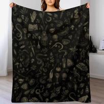 Tik raganoms skirtas juodas ir smėlio spalvos pledas, daugiafunkcis šiltas pledas svetainei, miegamajam 102x76cm(40x30in) black