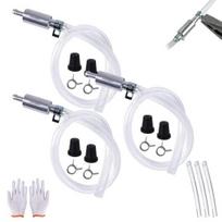 Brake Bleeder Hose One-Way Check Valve Tube Bleeding Tool Kit Universal Brake Fluid Bleeder Kit with Soft Hose Metal Clips 3 Sets white