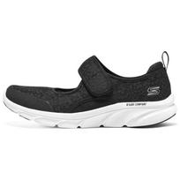 Skechers Dlux Comfort Fabric Sport Mary Jane Low Top Casual Shoes Women sneaker Black 104345-BKW 35.5 black