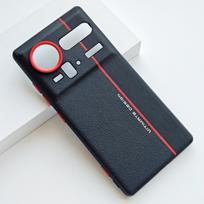 For ZTE nubia Z80 Ultra phone case, made of plain leather design, pleasing to the touch, with stylish lines ZTE nubia Z80 Ultra juoda