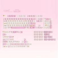 Chosfox&Soulcat 141+26 Key Pixel Meow Meow Keycaps PBT+PC Transparent Keycap Cherry Height Customiz Mechanical Keyboard Keycaps Pixel Meow Meow white