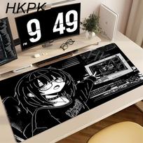 XXL Pixel Anime Girl Mouse Pad Black White Mousepad Large Gaming Keyboard Pad Office Pc Accessories Desk Mat PC Cabinet Mats Rug 30cmx60cm(11.8x23.6inch) white