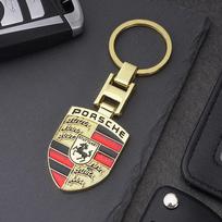 Automobilio stilius Odinis automobilio emblemos raktų pakabukas Raktų žiedas Dovana Porsche Cayenne Panamera Macan 911 Taycan Boxster Cayman Pajun Lipdukas GG2 black