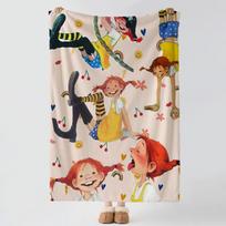 animacinis P-Pipi Ilgakojė-g Mesti Storas Komfortiškas Flanelinis Antklodė, Daugiafunkcis Naudojimas Patalpoje Lauke Kasdienis Snūdis Size: 75*100cm, Weight: 230 GSM beige