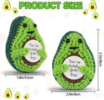 Positive Energy Crochet Doll Pocket Hug Handmade Knitted Plush Potato Plant Avocado Bee Turtle Duck Funny Emotional Support Gift green
