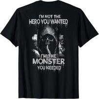 NEW LIMITED Vintage Grim Reaper Not The Hero You Wanted Im The Monster TShirt Unisex T-Shirt M gray