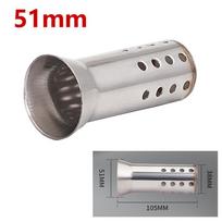 Universal Stainless Steel Motorcycle Exhaust Muffler Silencer Plug (51mm) for Noise Reduction. Standard gray