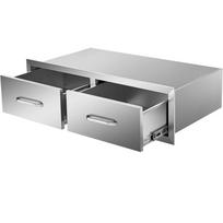 VEVOR Lauko virtuvės stalčiai 30\  P x 10\  A x 20\  G, Horizontalūs dvigubi BBQ stalčiai Nerūdijančio plieno su rankena 74.9 x 25.4 x 50 cm