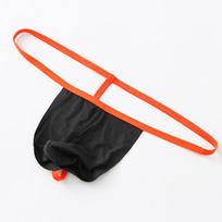 Men's Low-Waist Ice Silk U-Pouch Thong Jockstrap XL juoda