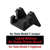 For New Tesla Model Y Juniper 2025 2026 Air Vent Phone Mount Dashboard Phone Bracket Model 3 Highland Liquid Silicone Stand black