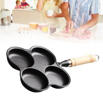 4 Cup Eggs Pan Cast Iron Anti Stick Egg Frying Pan for Induction Cooktop Gas Stove gray