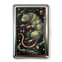 New Metal Vintage Card Case Compact Portable Metal Case Flip Open Vintage Printed Card Holder Pocket Carry black