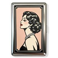 New Metal Vintage Card Case Compact Portable Metal Case Flip Open Vintage Printed Card Holder Pocket Carry