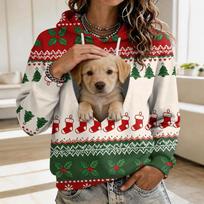Women's Pet Pocket Sweatshirt, Casual Pullover Top for Pet Owners and Everyday Wear XL gray