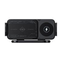 Belaidis automobilinis įkroviklis 15W greito įkrovimo telefono laikiklis, automatiškai besisukantis telefono laikiklis oro ventiliacinis automobilinis telefono stovas sulankstomiems telefonams black