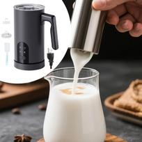 Electric Milk Frother and Steamer Foam Drink Mixer for Macchiato Food Grade Material Space juoda