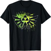 Legend Of Zelda Triforce Logo Paint Splatter Graphic T-Shirt T-Shirt XXXXL juoda