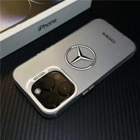 Automobilio lipdukas 2026 Karštas For Benz Matinis Skaidrus Akrilas Mercedes Benz Logotipas Telefono dėklas iPhone 16 Pro 11 12 Mini 13 14 Pro 15 for iPhone 11ProMax sidabras