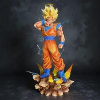 Dragon Ball Z Son Goku Ssj2 Figure Led Base Super Saiyan 2 Goku Pvc Action Figures 33cm/12.2inch Collection Model Toys Durable Gifts gray