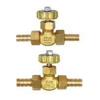 8mm/10mm  1 Mpa Water valve ID Hose Barb Brass Parallel Needle Valve For Gas Max Pressure 8mm