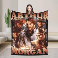 Arthur Morgan Red Dead Redemption Super Soft Blanket Aesthetic Home Decor Flannel Bedspread Sofa Bed Cover Size: 75*100cm, Weight: 230 GSM red