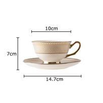 Gold-plated Ceramic Cup&saucer Coffee Mug Teapot Dining Table Afternoon Tea Teacup Milk Cup Household Juice Beverage Container 200-1000ml beige