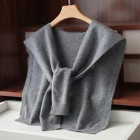 Madingas moteriškas 100% vilnos kašmyro skara-apsiaustas - Vienspalvis korėjietiško stiliaus One Size gray