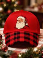 European and American POD Santa Claus series outdoor D printing unisex personality casual versatile baseball cap Adjustable (55-60cm) red