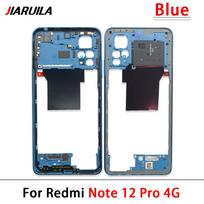 For Xiaomi Redmi Note 12 4G / Note 12 5G / Note 12 Pro 4G / Note 12s Middle Bezel Frame Antenna Cover Replacement Parts Note 12 Pro 4G Blue
