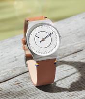 SKAGEN Grenen Lille Solar Disc Women's Quartz Watch Stainless Steel Leather Vit Mineral 30m SKW3086 sidabras