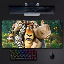 Funny Classic Cartoon Mmadagascar Mouse Pad Large Gaming Mousepad With Stitched Edges Thickened Desk Mat Pc 800x300x2mm brown