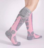 USB įkraunamos šildomos kojinės žiemai - Unisex elektrinė šiluma lauko slidinėjimui Pair of Heated Socks (No Battery) gray